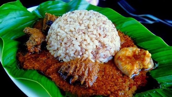 A serving of Ofada rice